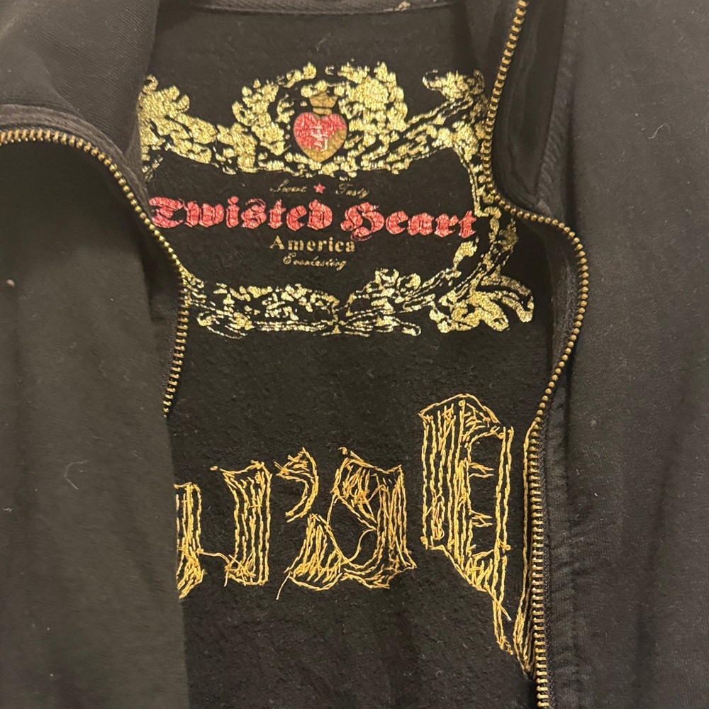 TWISTED HEART Black Jacket with Gold Embroidery - Picture 4 of 6
